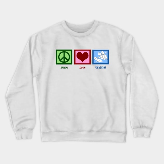 Peace Love Origami Crewneck Sweatshirt by epiclovedesigns